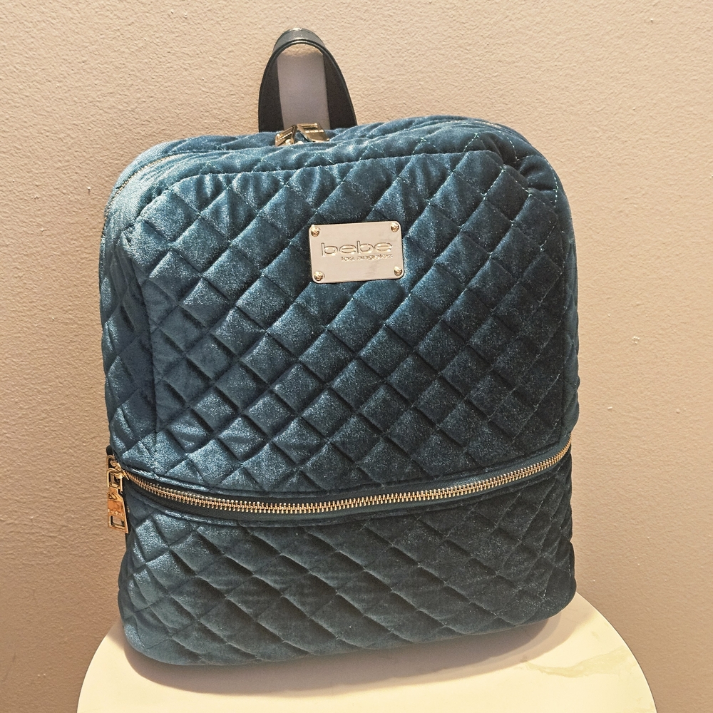 Bebe Blue Quilted Backpack